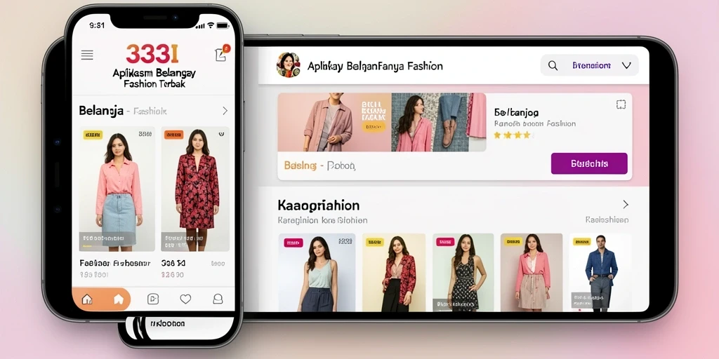 Screenshot antarmuka aplikasi 333I dengan tampilan produk fashion terbaru.