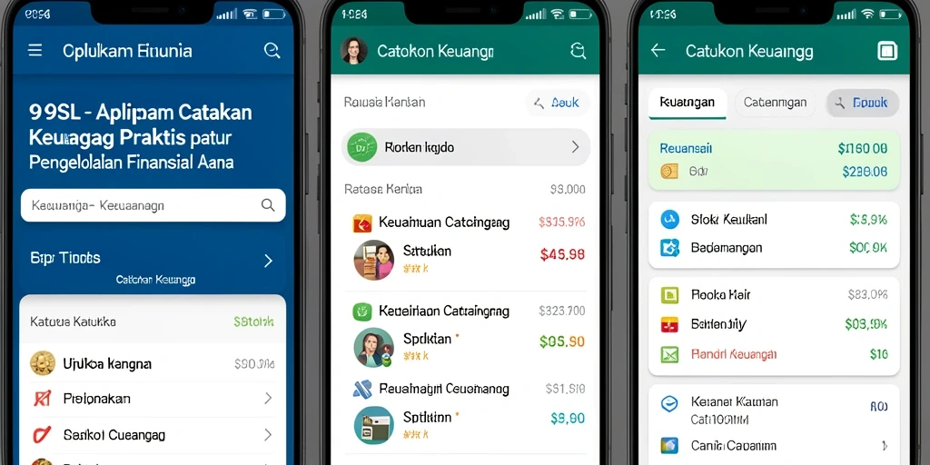 Antarmuka aplikasi 9SL yang menampilkan catatan keuangan pengguna.