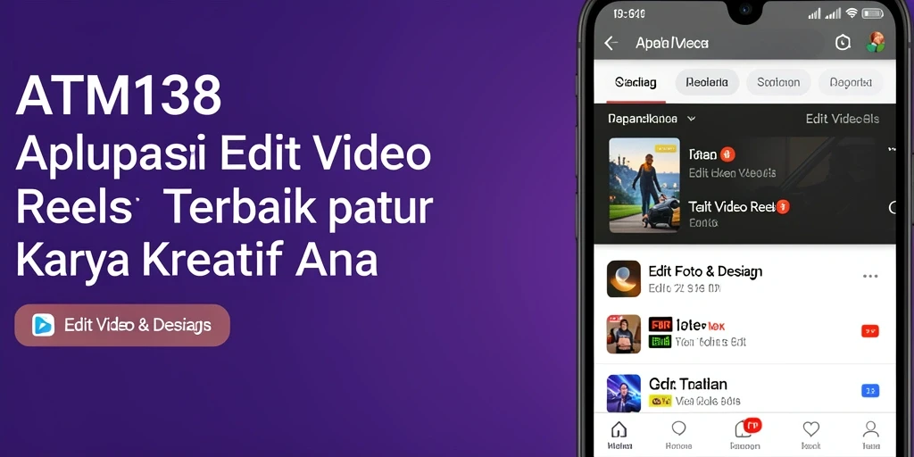 Tampilan antarmuka aplikasi ATM138 untuk Edit Video Reels yang menarik.