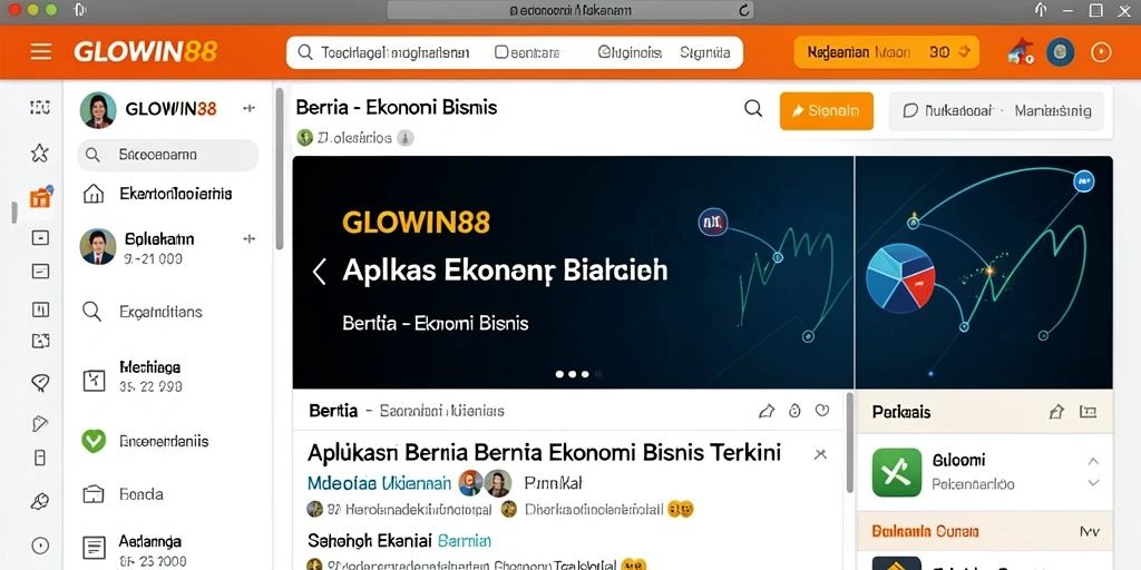 Tampilan antarmuka GLOWIN88 yang modern dan informatif.