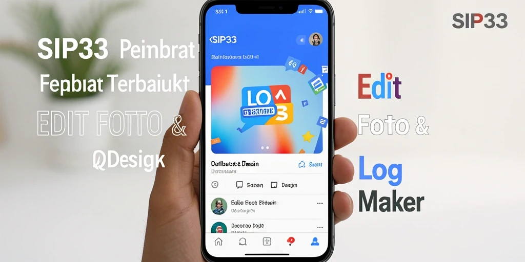 Screenshot antarmuka SIP33 menampilkan proses mudah pembuatan logo.