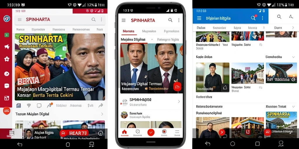 Tampilan antarmuka aplikasi SPINHARTA yang menarik dan informatif.