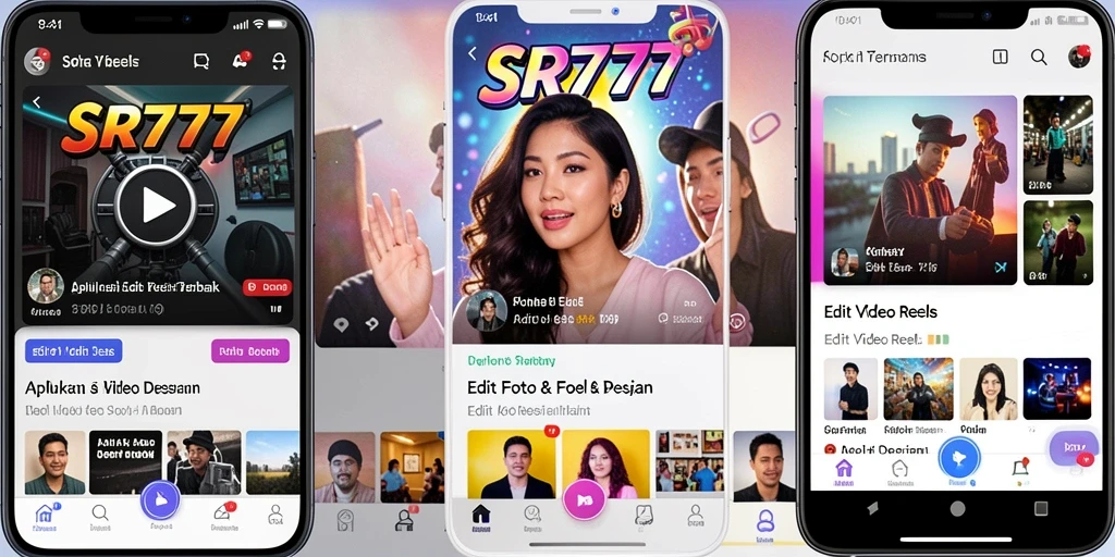 Tampilan antarmuka SR777 dengan fitur Edit Video Reels yang menarik.