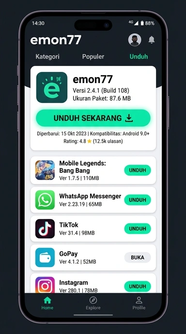 Panduan Unduh dan Instal APK emon77 di Android